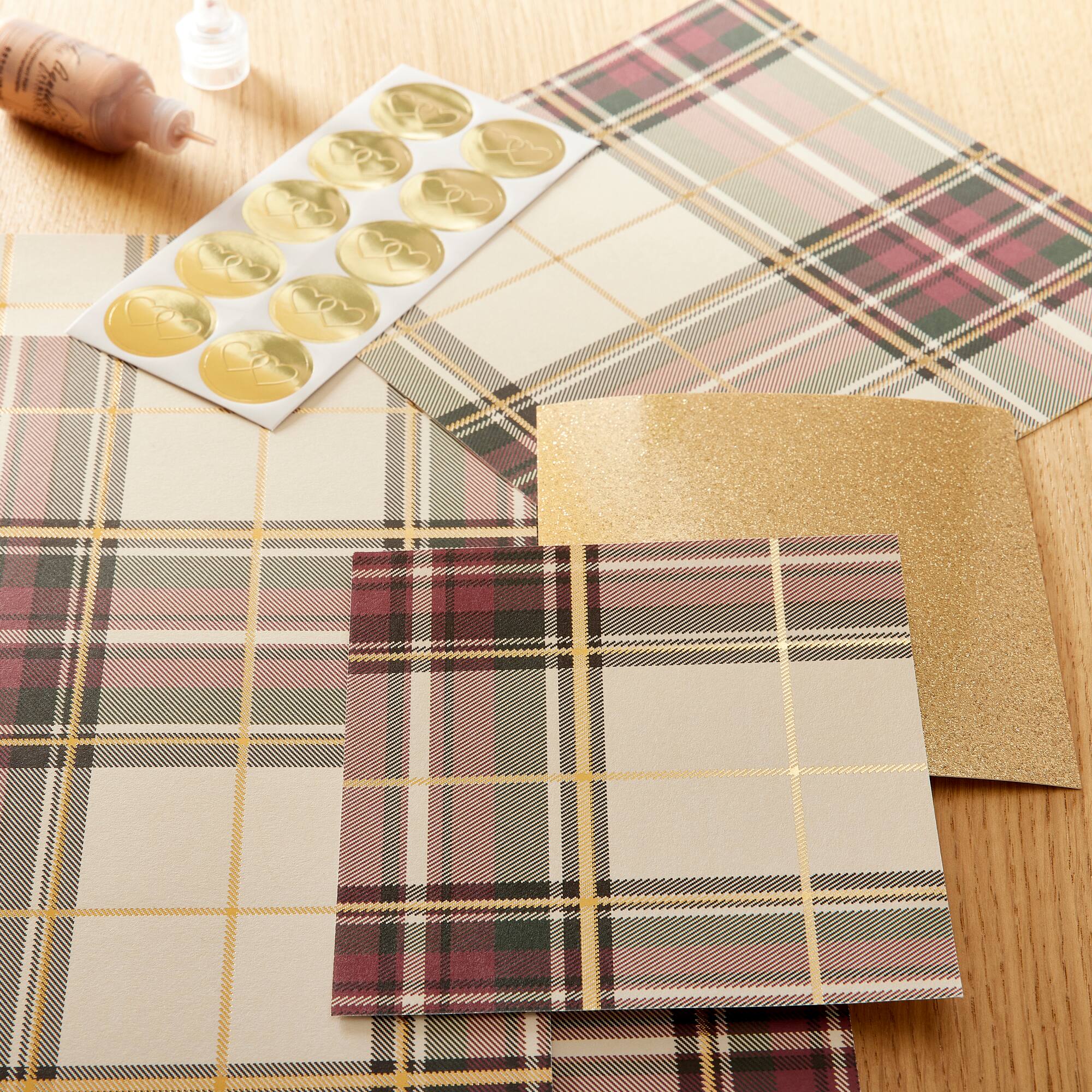 24 Pack: Christmas Plaid Cardstock Paper by Recollections™, 12" x 12"